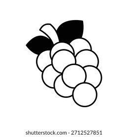 Ícone de uva com fundo branco vetor ilustração stock