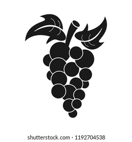 Grape icon,fruit vector sign on white background,simple black grape illustration for graphic design, web and mobile platforms.