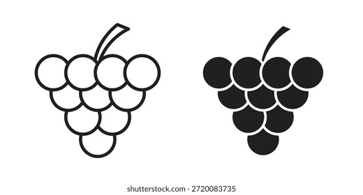 Iconos de uva de color negro en varios estilos