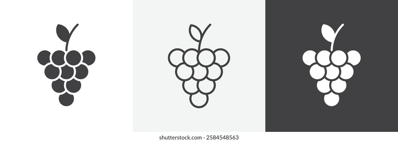 Grape icons graphics pack vectors.