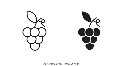 Grape icons graphics set vectors