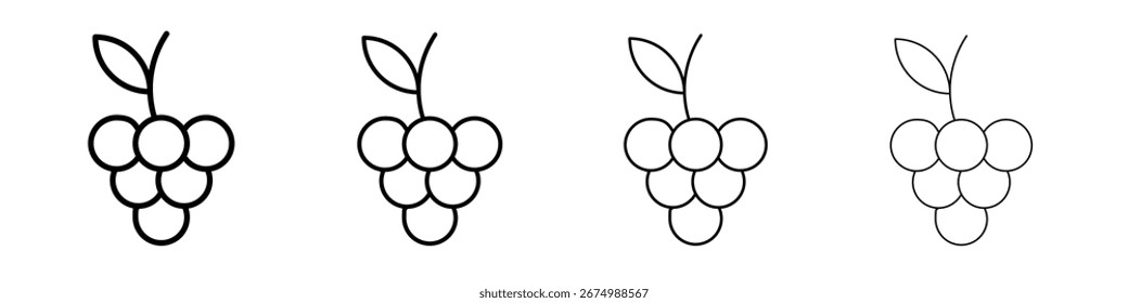 Ícones de uva. traços de linha ícones simples