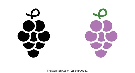 Grape icons pack in black and colored version