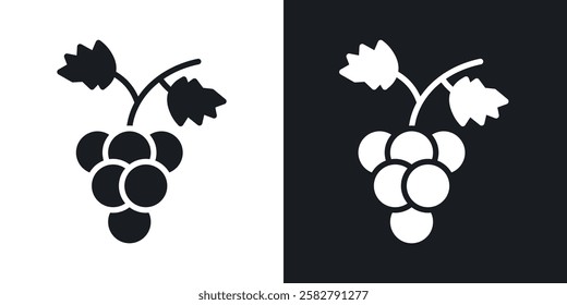 Grape icons set vectors black and colored style