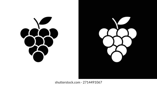 Diseño de silueta de Vector de iconos de uva. Ilustración de Diseño gráfico plano de Vector.