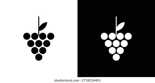 Iconos de uva. Vector Plantilla Ilustración Símbolo Píxeles Perfecto