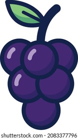 Grape illustration icon design flat food