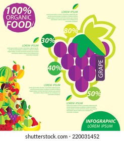grape, infographics. fruits vector illustration.