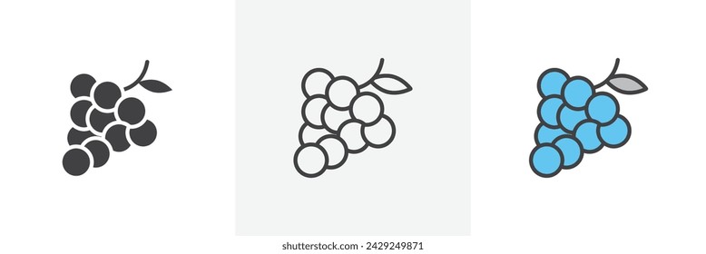 Grape Isolated Line Icon Style Design. Simple Vector illustration