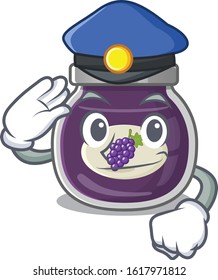 Grape jam Cartoon mascot performed as a Police officer