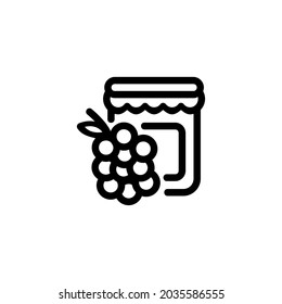 Grape Jam Fruit Vegetable Food Monoline Symbol Icon Logo for Graphic Design UI UX and Website