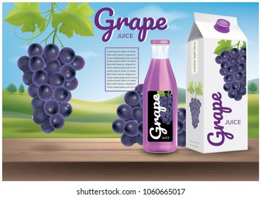 grape juice ads.illustration vector