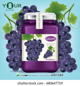 Grape juice bottle.illustration