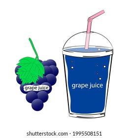 Grape juice. Doodle.Vector illustration on a white background.