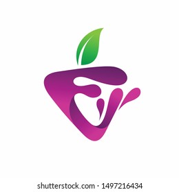 Grape juice formed triangle logo