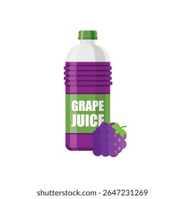 Grape juice icon in flat style. Grapefruit drink vector illustration on isolated background. Healthy cocktail sign business concept.