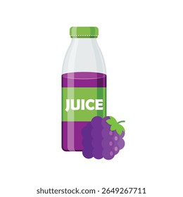 Grape juice icon in flat style. Grapefruit drink vector illustration on isolated background. Healthy cocktail sign business concept.