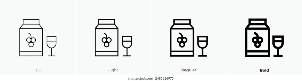 grape juice icon. Thin, Light Regular And Bold style design isolated on white background
