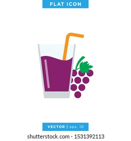 Grape Juice Icon Vector Design Template