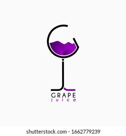 grape juice logo design inspiration . grape juice logo template . letter GJ logo template