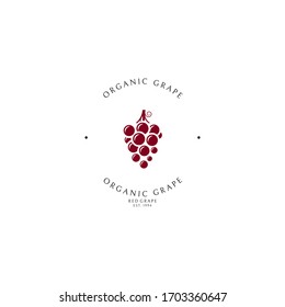 Grape juice. Logo template. Red grape