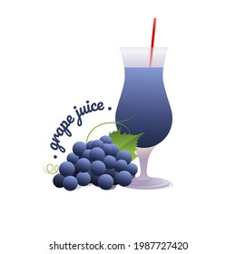 Grape juice Modern style vector illustration.