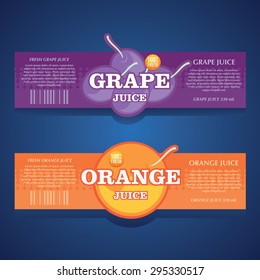 Grape Juice, Orange Juice Label