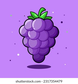 uva, kyohouva, uva morada, uva de uva. diseño gráfico vectorial lindo.