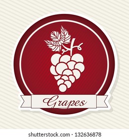 grape label over beige background. vector illustration