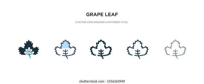 grape leaf icon in different style vector illustration. two colored and black grape leaf vector icons designed in filled, outline, line and stroke style can be used for web, mobile, ui