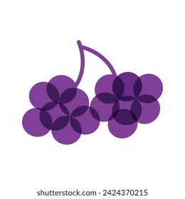 Grape with leaf icon vector template