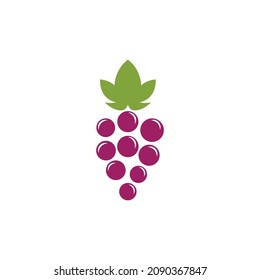 Grape With Leaf Logo Vector Template