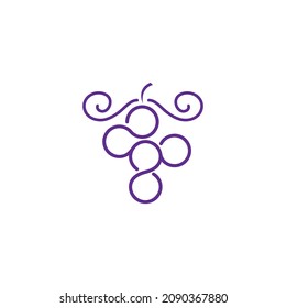 Grape with leaf logo vector template