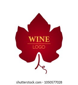 A grape leaf is a logo for the wine business. flat vector illustration isolated on white background