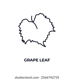 grape leaf outline icon. Linear vector from nature concept. Thin line grape leaf icon isolated on white background