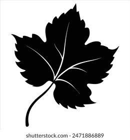 Grape leaf silhouette vector art leave