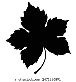 Grape leaf silhouette vector art leave