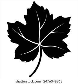 Grape leaf silhouette vector art leave