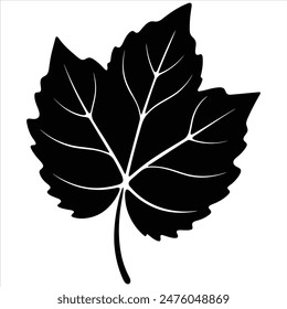 Grape leaf silhouette vector art leave