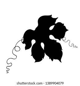 Grape leaf. Silhouette. Vector illustration.