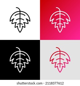 Grape leaf thin line icon. Modern vector illustration for wine logo.