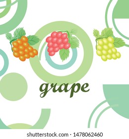 Grape with leaf. Vector elements for design