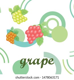 Grape with leaf. Vector elements for design