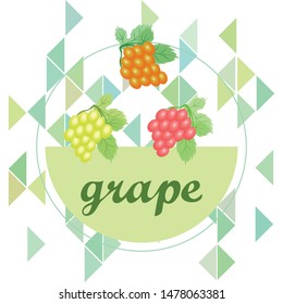 Grape with leaf. Vector elements for design