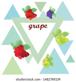 Grape with leaf. Vector elements for design