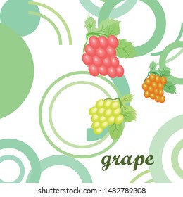 Grape with leaf. Vector elements for design