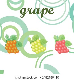 Grape with leaf. Vector elements for design