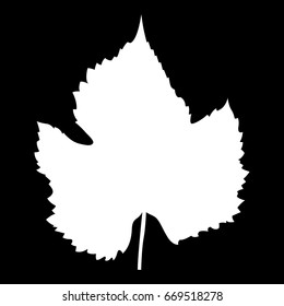 Grape leaf, vector icon. Isolated on black background.