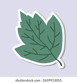 grape leaves editable cartoon style sticker vector
