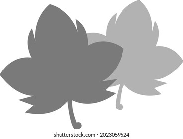 Grape leaves, illustration, vector on a white background.